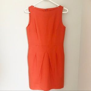 Ann Taylor Sleeveless Pocketed Orange Dress